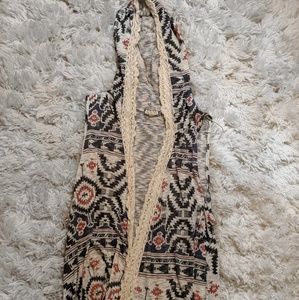 Colorful sleeveless cardigan